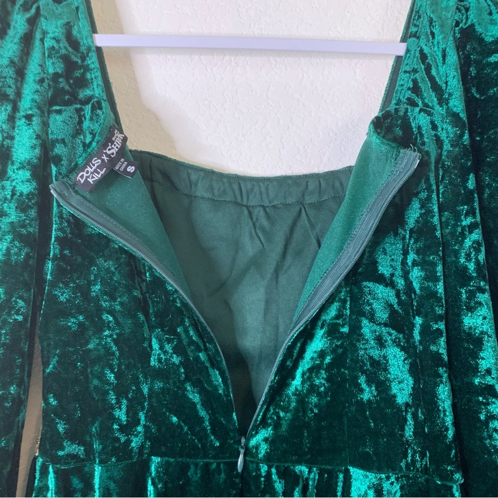 Dolls kill x shrek green Fiona mini dress S - Picture 9 of 9